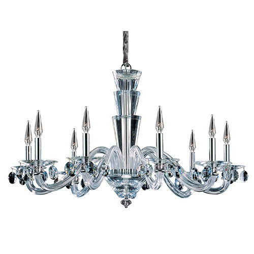 Chrome Nine-Light Chandelier with Firenze Clear Crystal