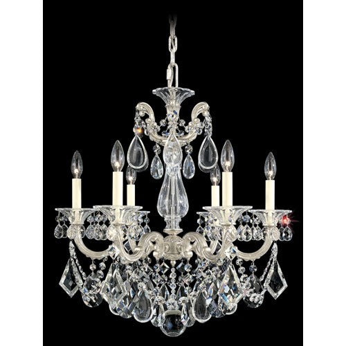 Silver Six-Light Clear Heritage Handcut Crystal Chandelier, 23W x 25H x 23D