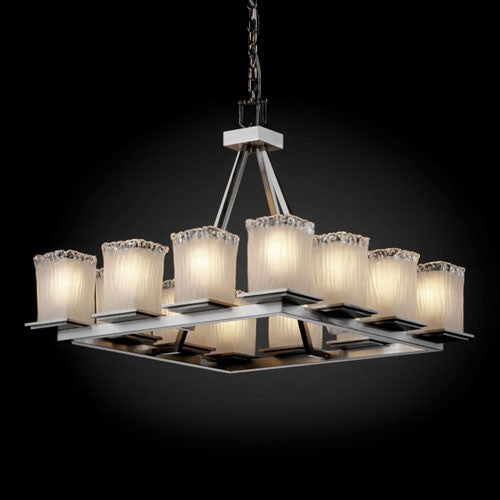 Group Veneto Luce Montana 12-Light Brushed Nickel Short Ring Chandelier