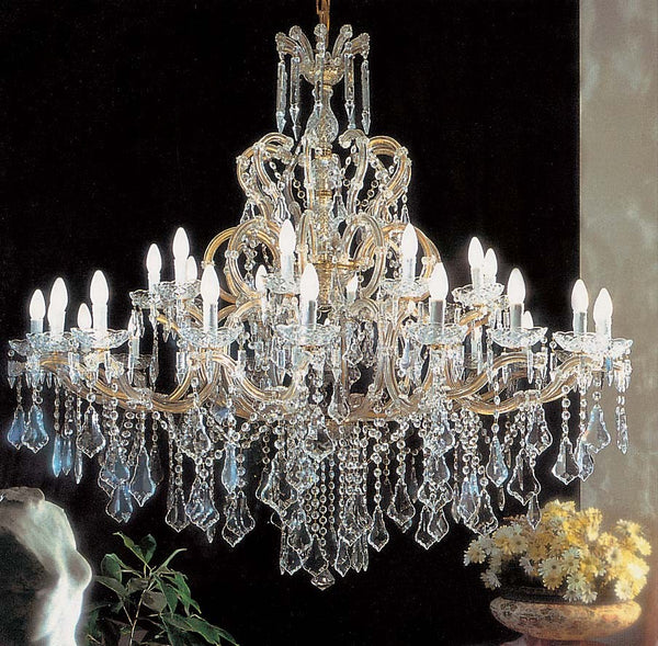 30 Lights Maria Theresa crystal chandelier dressed with clear crystals