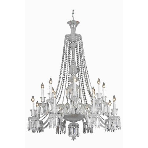 Majestic Chrome 16-Light Chandelier with Elegant Cut Crystal