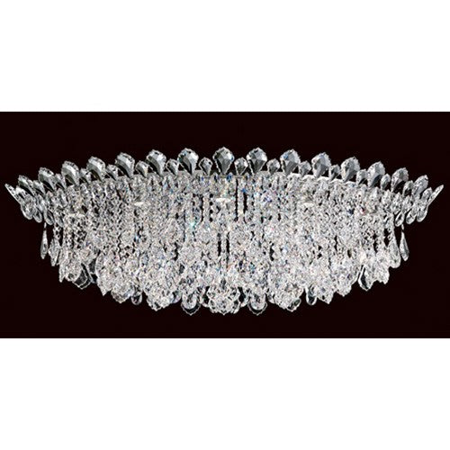 Schonbek Trilliane Strands Stainless Steel Eight-Light Eye Short Flush Mount with Clear Heritage Crystal