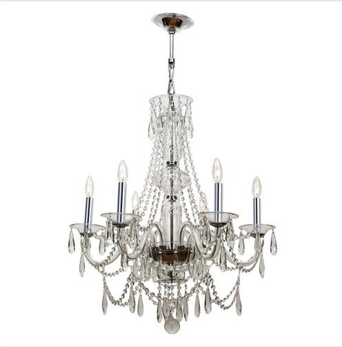 Chrome Six-Light Chandelier