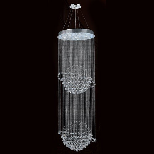 Corp Saturn Eight-Light Chrome Finish with Clear-Crystals Chandelier