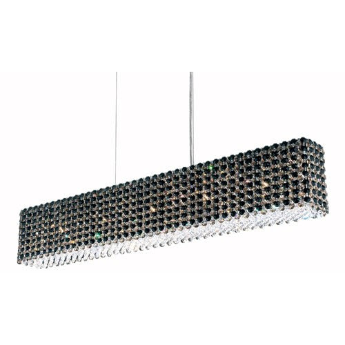 Stainless Steel 11-Light Jaguar Swarovski Elements Pendant Light, 36.5W x 6.5H x 36.5D