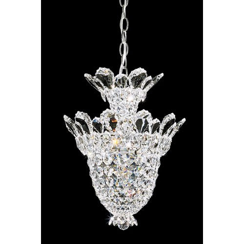 Silver Five-Light Crystal Swarovski Elements Pendant Light, 12.5W x 17H x 12.5D