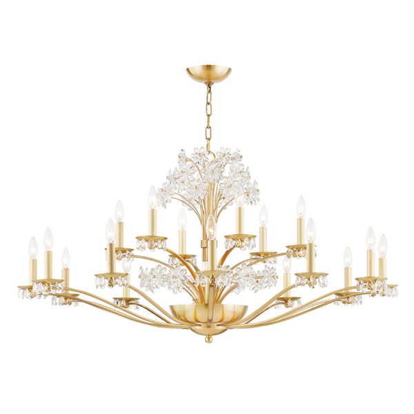 Chandelier, 20-Light, Aged Brass, 48"W (4452-AGB A5KJG)