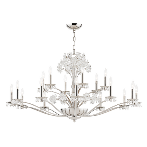 Chandelier, 20-Light, Polished Nickel, 48"W (4452-PN A5KJH)