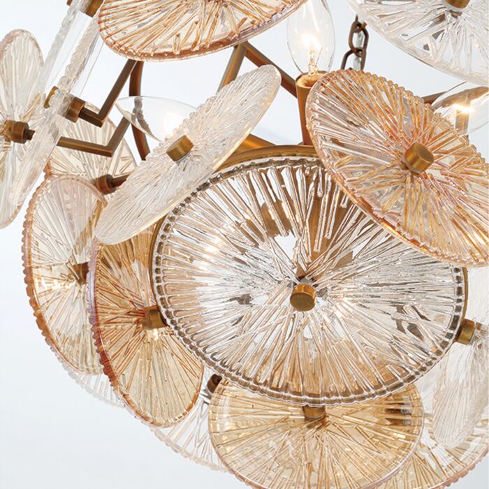 Sue-Anne 6-Light Chandelier in Plated Brass