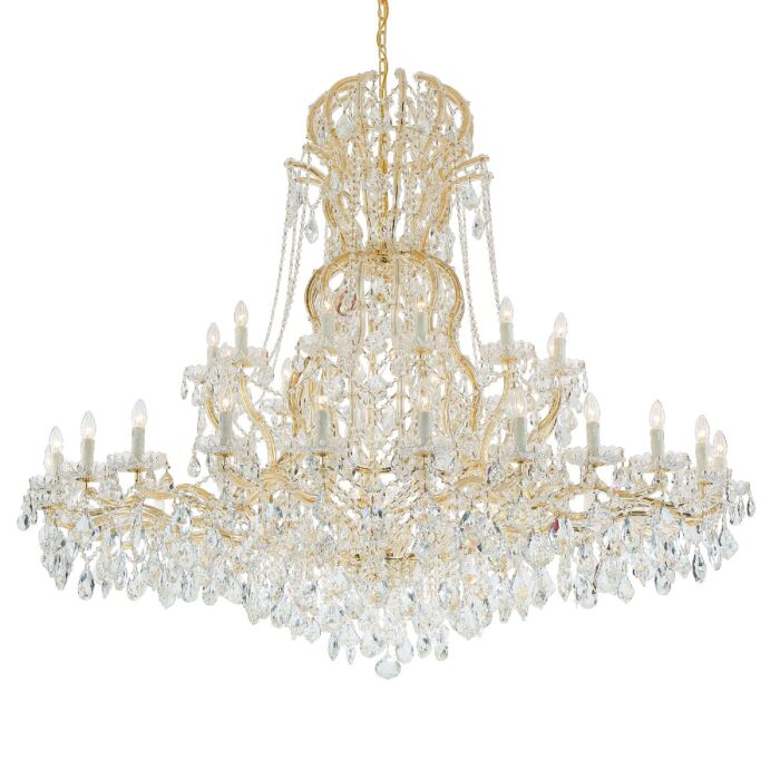 Maria Theresa Chandelier in Gold with Swarovski Strass Crystal Crystals