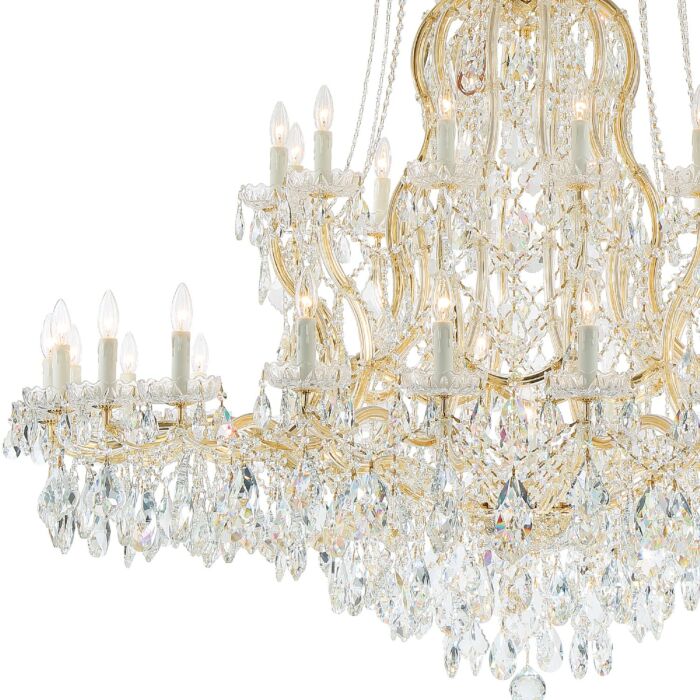 Maria Theresa Chandelier in Gold with Swarovski Strass Crystal Crystals