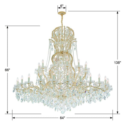 Maria Theresa Chandelier in Gold with Swarovski Strass Crystal Crystals