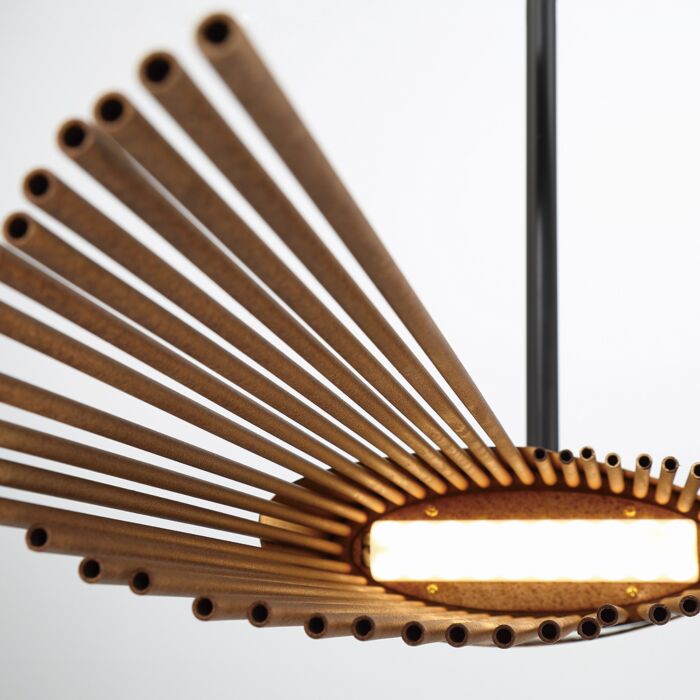 Umura 6-Light LED Chandelier in Black And Aged Gold