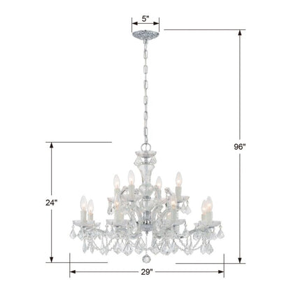 Maria Theresa 12-Light Chandelier in Polished Chrome