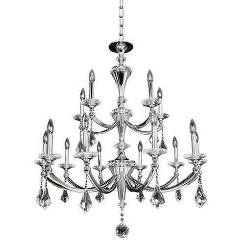 15-Light Two Tier Chandelier with Firenze Clear Crystal