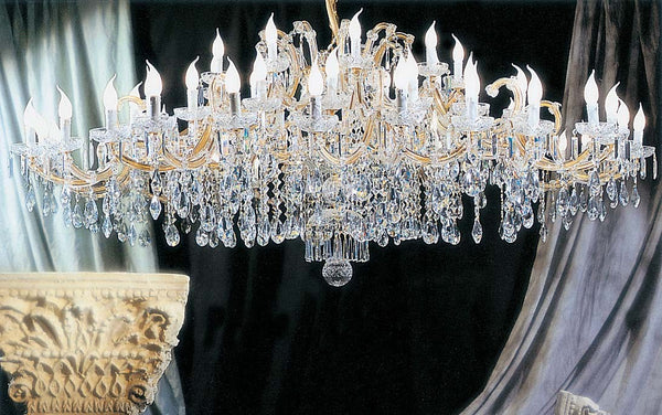 60 Lights Maria Theresa crystal chandelier dressed with clear crystals