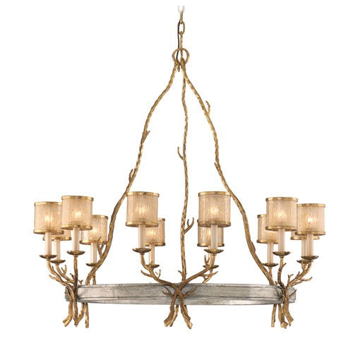 Parc Royal Gold and Silver 12-Light Chandelier