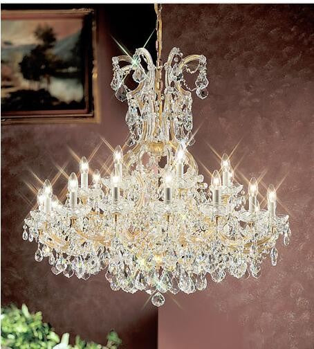 Gold Twenty Five-Light Chandelier with Crystalique Accents