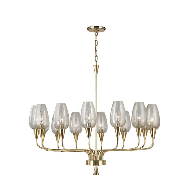 Longmont Aged Brass Fourteen-Light Chandelier