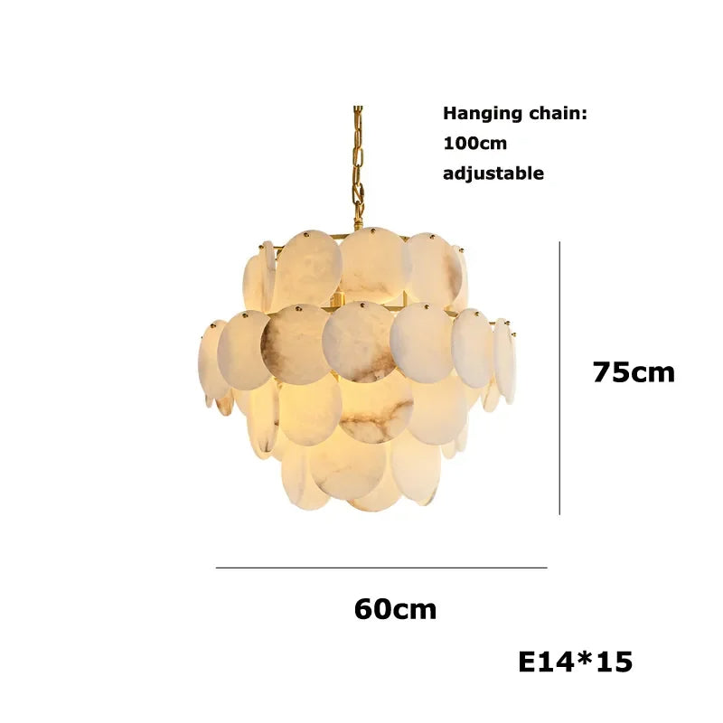 Moonshade Natural Marble Modern Chandelier