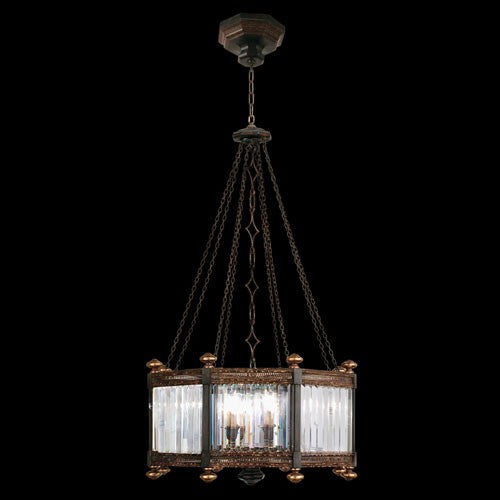 Eight-Light Pendant in Rustic Iron Finish