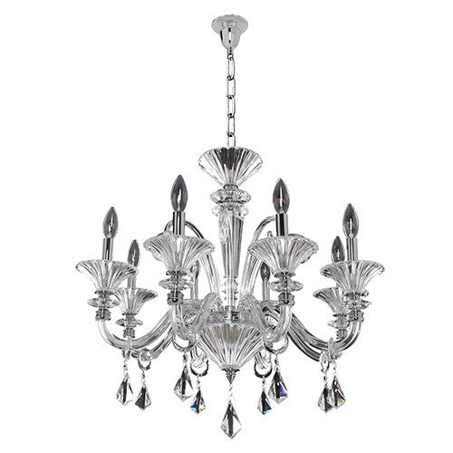 Eight-Light Chandelier with Firenze Clear Crystal