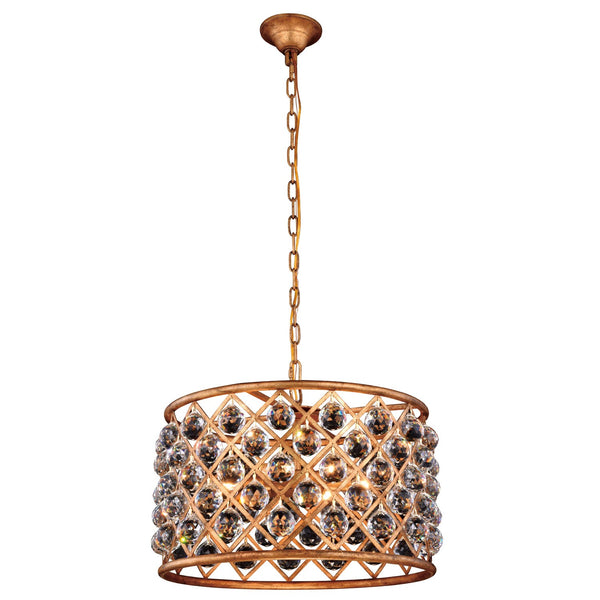 Madison Golden Iron 20-Inch Six-Light Pendant with Faceted Crystal