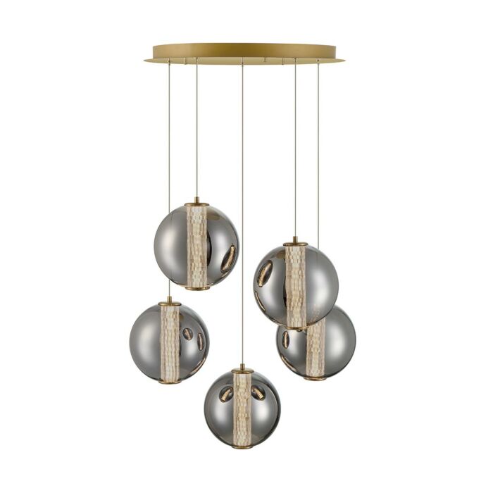 Atomo 5-Light LED Pendant in Gold