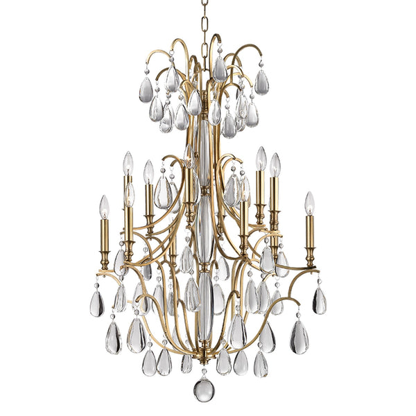 Brass 12-Light Chandelier