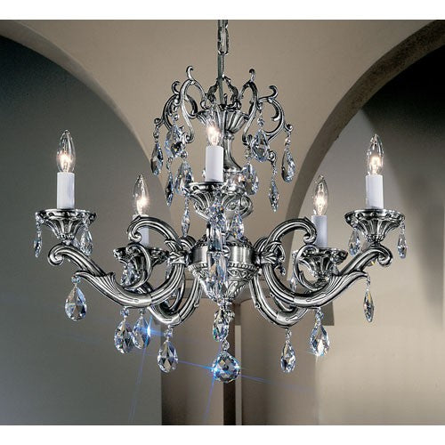 Princeton II Millenium Silver Five-Light Chandelier