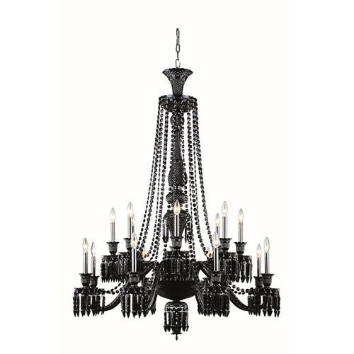 Majestic Elegant Cut Crystal Black 16 Light 55-in Chandelier