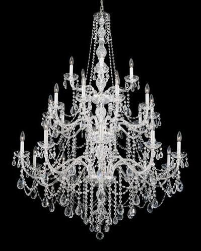 Silver 25-Light Clear Heritage Handcut Crystal Chandelier, 44.5W x 64H x 44.5D