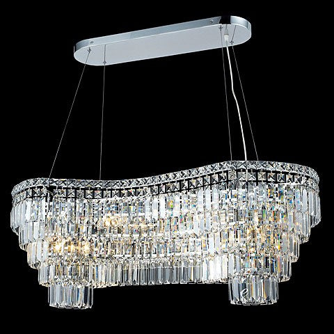 14 light polished chrome Contemporary Crystal Chandelier