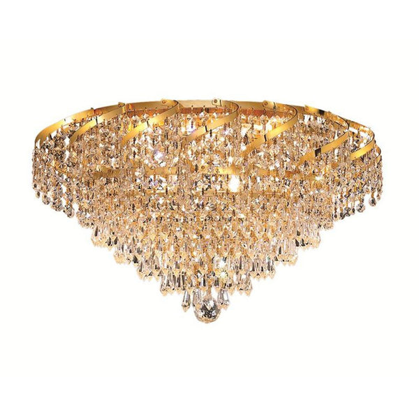 Belenus Gold Eight-Light 20-Inch Flush Mount with Royal Cut Clear Crystal