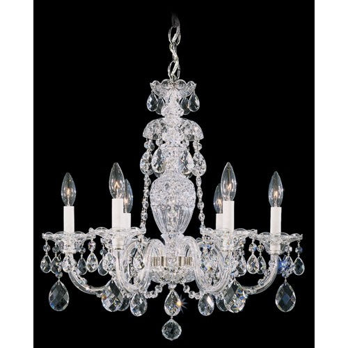 Six-Light Clear Heritage Handcut Crystal Chandelier, 21W x 22.5H x 21D