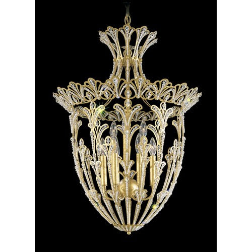 New Heirloom Gold Nine-Light Crystal Swarovski Elements Pendant Light, 22W x 29H x 22D