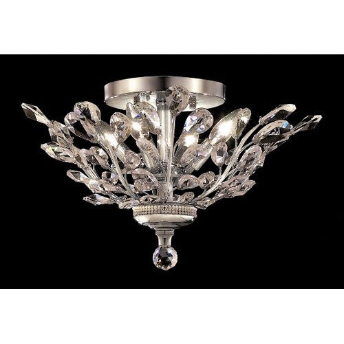 Chrome Four-Light 20-Inch Flush Mount with Royal Cut Clear Crystal