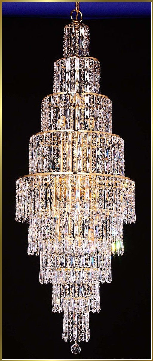 18 lights crystal chandelier in gold plated finish