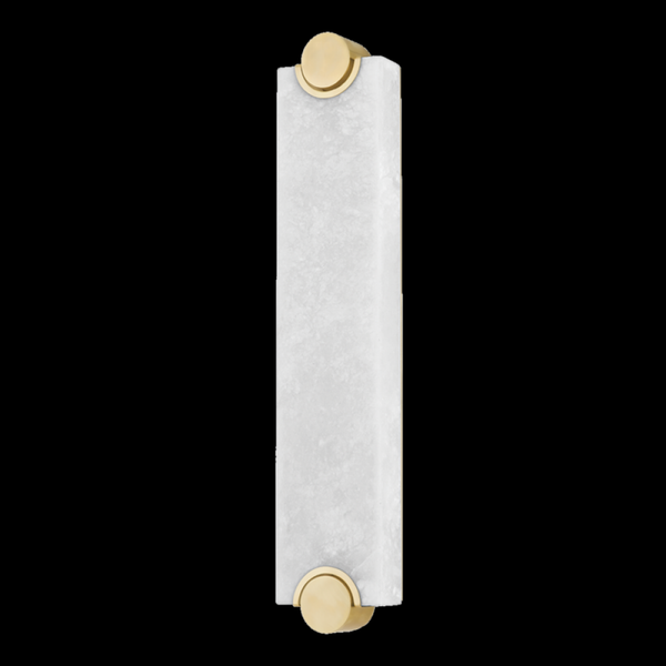 Wall Sconce, 1-Light, LED, Aged Brass, Alabaster Shade, 25"H (4625-AGB ACJWG)