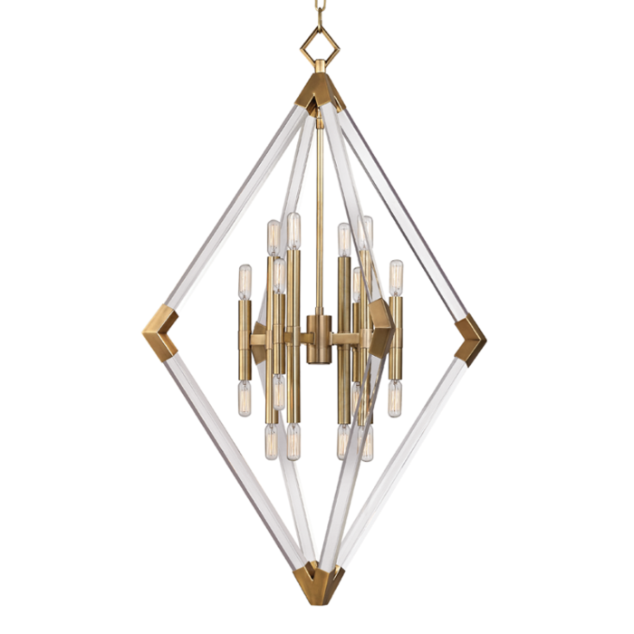 Lyons Pendant Light in Aged Brass