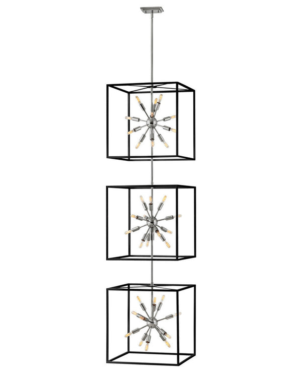 Down Chandelier, 36-Light, Black, 20"W (46318BLK-PN 9Q1NF)