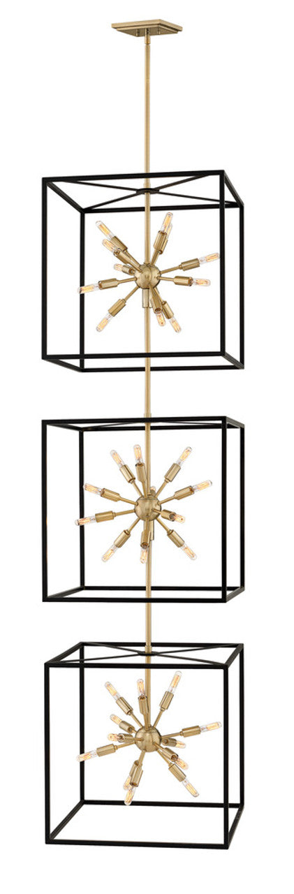 Chandelier, 36-Light, Black/Warm Brass, 20"W (46318BLK YH4J)