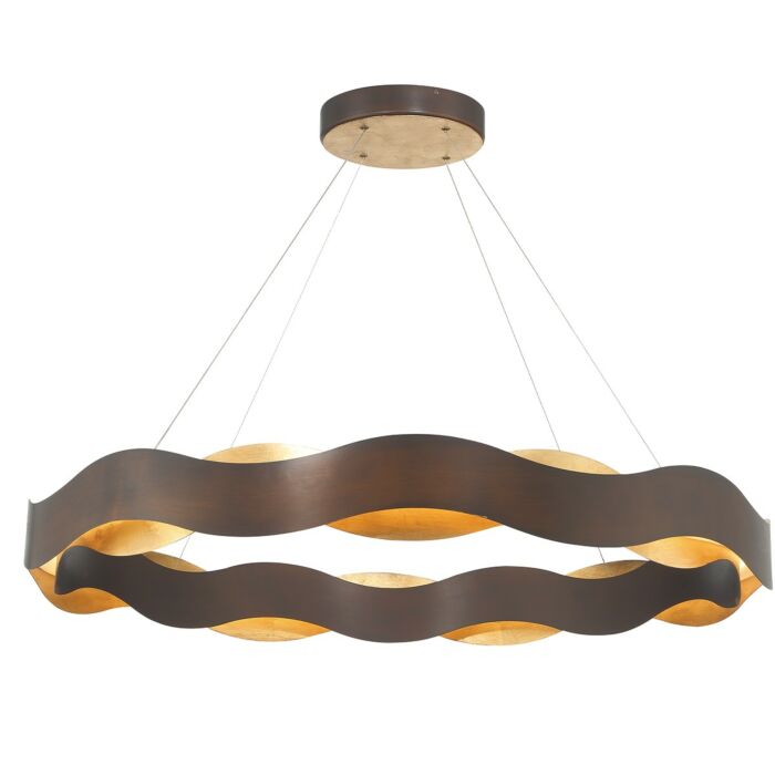 Vaughan 1-Light LED Chandelier in Bronze And Gold