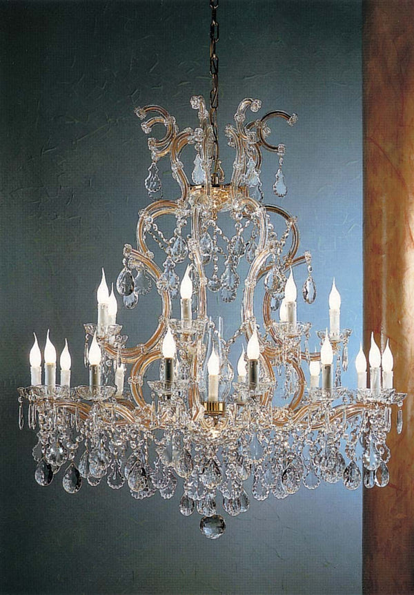 22 Lights Maria Theresa crystal chandelier dressed with clear crystals