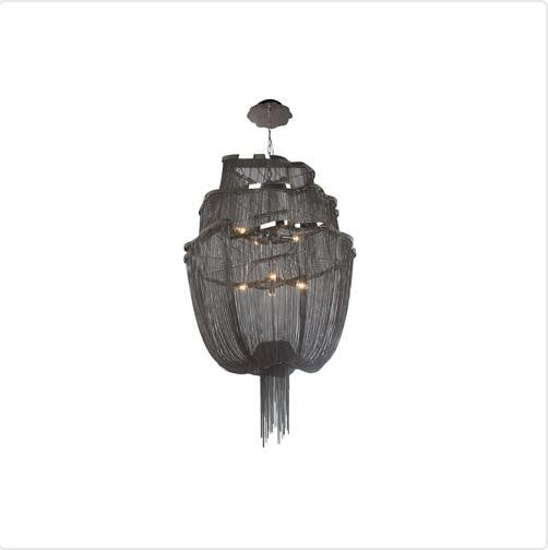 Black Chrome Six-Light Chandelier