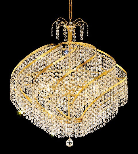 15 Light crystal chandelier in gold finish