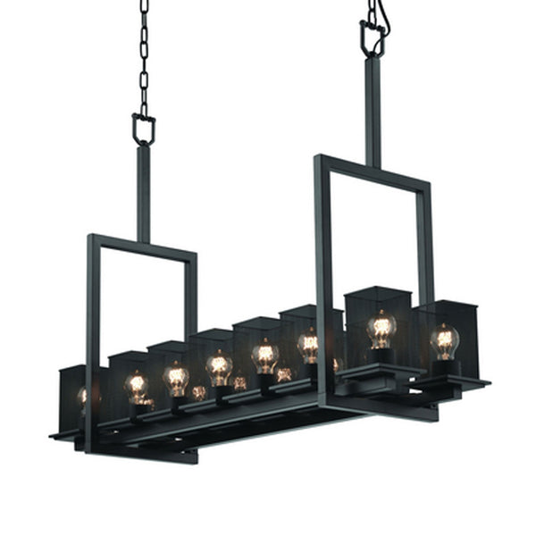 Matte Black 14-Light Chandelier