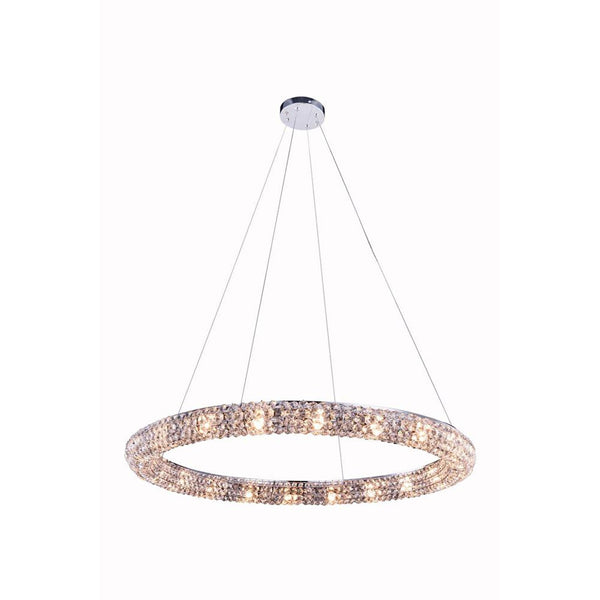 Halo Chrome 20-Light Pendant with Royal Cut Crystal