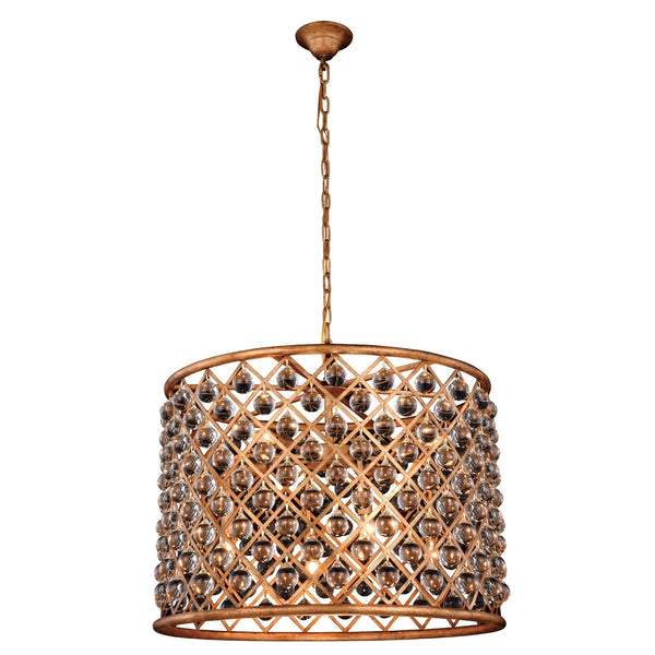 Madison Golden Iron 27.5-Inch Eight-Light Pendant