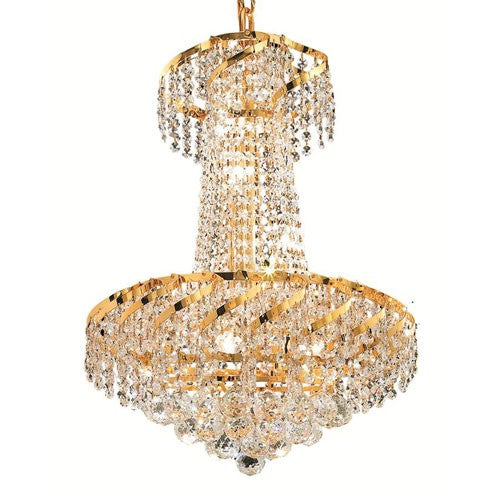 Gold Six-Light 18-Inch Chandelier with Royal Cut Clear Crystal